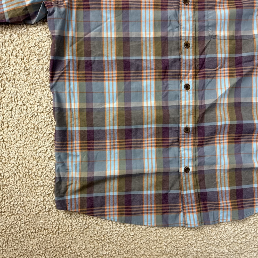Orvis Flannel Shirt Long Sleeve Light Weight Plaid Blue Classic Fit Men's Large - Picture 3 of 10
